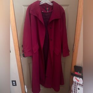 Gallery Women's Deep Red Trench Coat